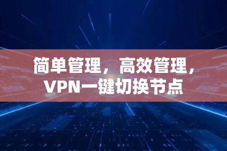 简单管理,高效管理,VPN一键切换节点